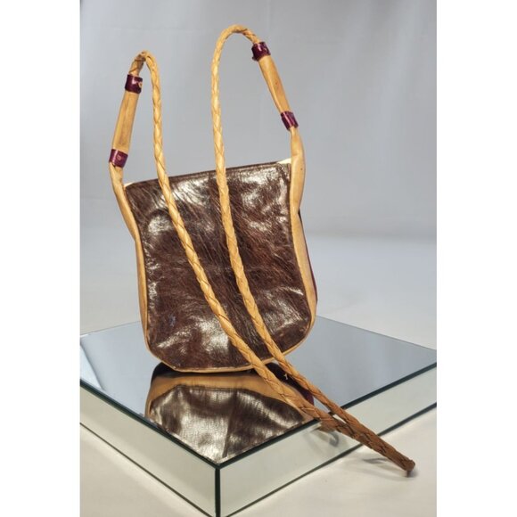 Vintage Handcrafted Leather Crossbody Purse Shoulder Bag - Picture 3 of 10